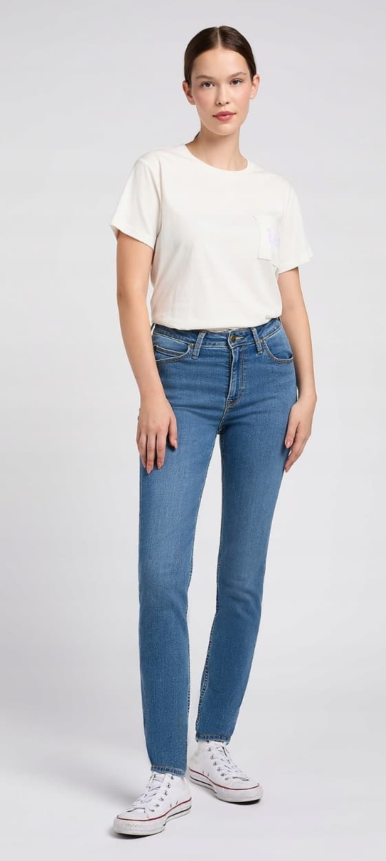 Lee SCARLETT HIGH Palette Cleanser TUBULAR BLUE DENIM W29 L31