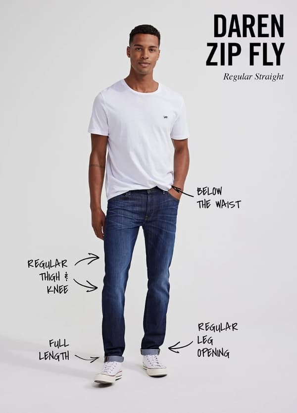 Lee DAREN ZIP FLY REGULAR Azure ENKLA BLÅ JEANS W31 L32