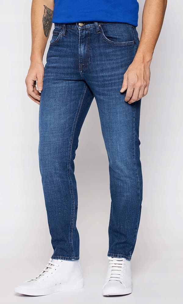Lee AUSTIN REGULAR TAPERED Mellanblå Grass CLASSIC TAPERED DENIM W31 L32