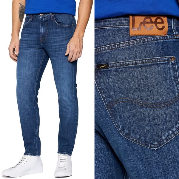 Lee AUSTIN REGULAR TAPERED Mellanblå Grass CLASSIC TAPERED DENIM W31 L32