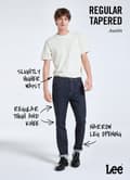 Miniatyrbillede 7 af 7: Lee AUSTIN REGULAR TAPERED Mellemblå Grass CLASSIC TAPERED DENIM W30 L32