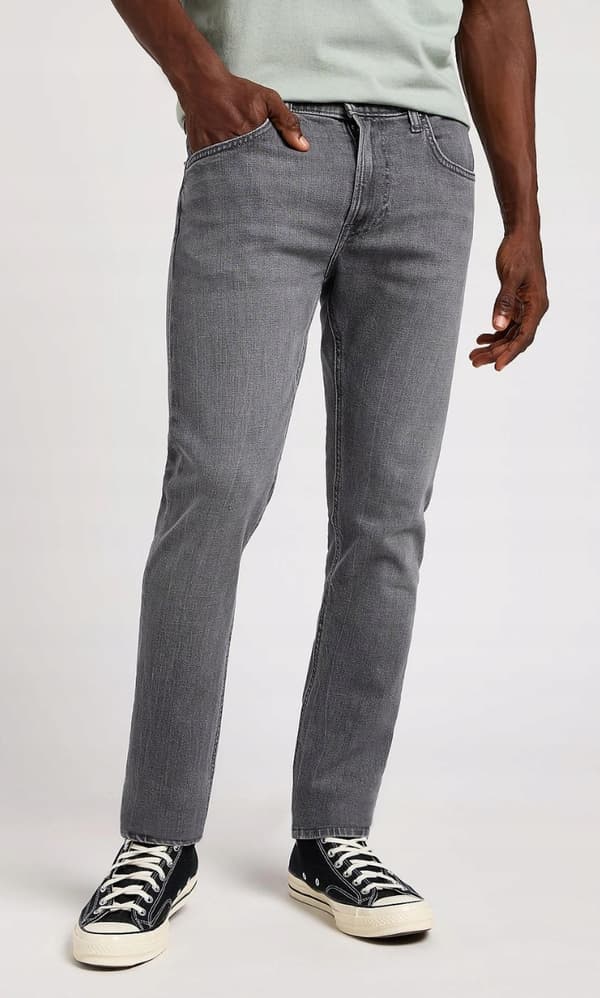 Lee LUKE SLIM TAPERED Off The Grid INDIGOOD SKINNY GRÅ DENIM W33 L34