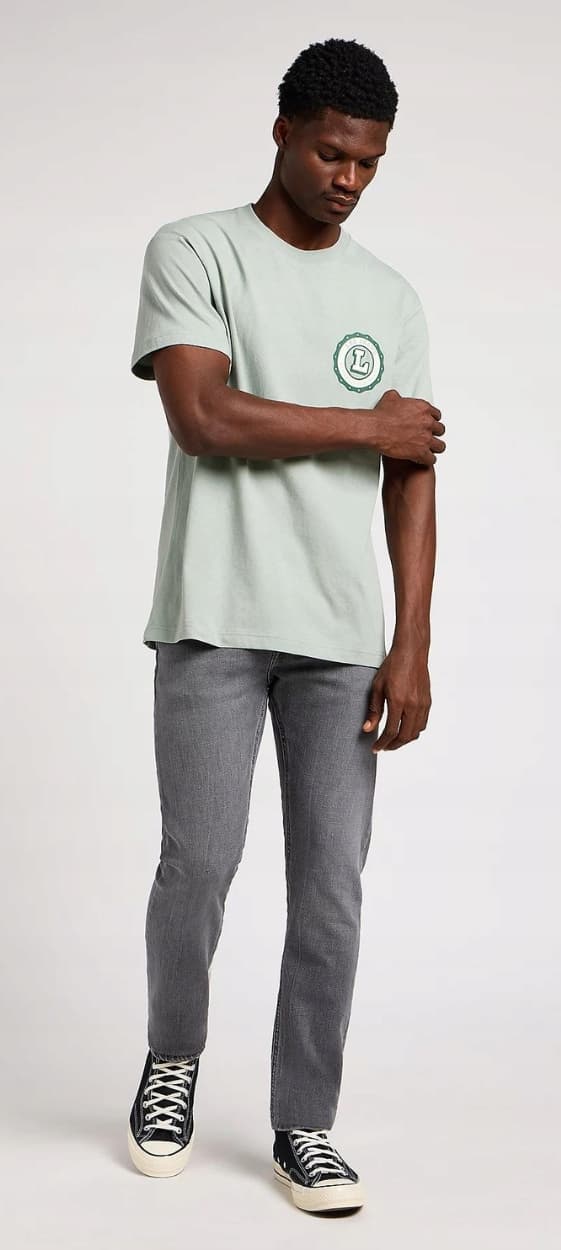 Lee LUKE SLIM TAPERED Off The Grid INDIGOOD SKINNY GRÅ DENIM W33 L34