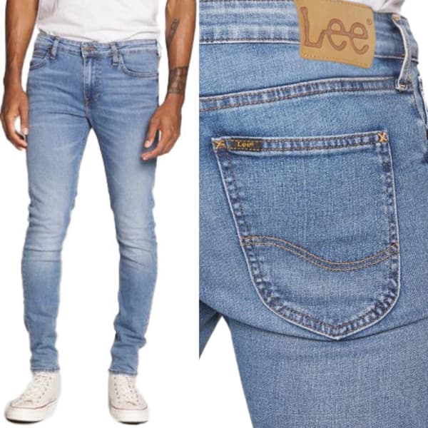 Lee MALONE SKINNY Amethyst SKINNY BLÅ STRETCH THIN DENIM W33 L32