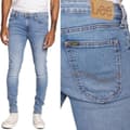 Miniatyrbillede 1 af 6: Lee MALONE SKINNY Amethyst SKINNY BLÅ STRETCH THIN DENIM W33 L32