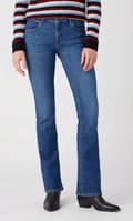 Miniatyrbillede 3 af 7: Wrangler BOOTCUT Renegade Body Bespoke FLARE MØRK DENIM W29 L32