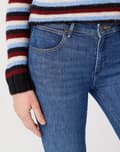 Miniatyrbillede 6 af 7: Wrangler BOOTCUT Renegade Body Bespoke FLARE MØRK DENIM W29 L32