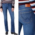Miniatyrbillede 1 af 7: Wrangler BOOTCUT Renegade Body Bespoke FLARE MØRK DENIM W29 L32
