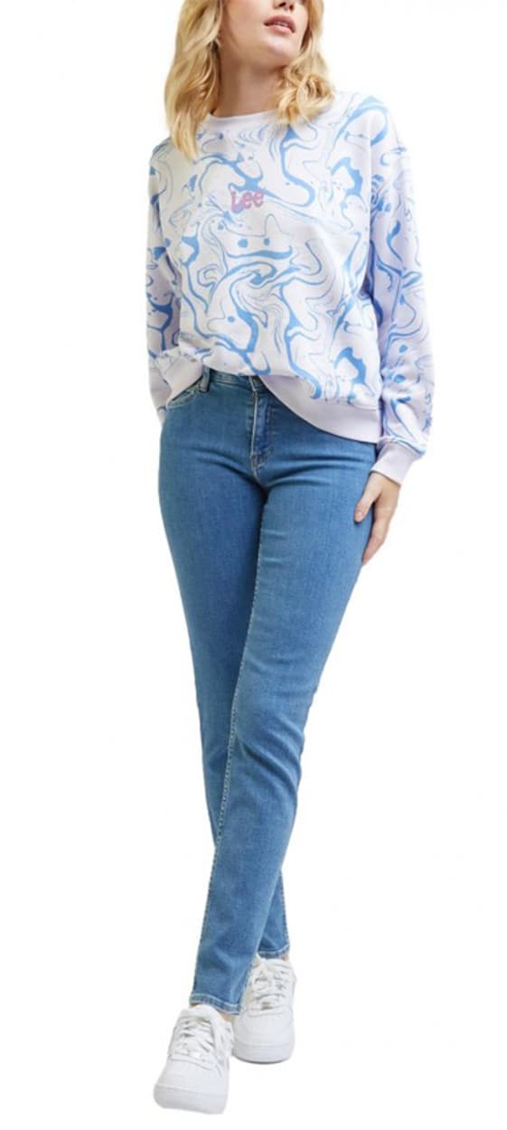 Lee ELLY SLIM Shredder Blue FITTED STRAIGHT STRETCH DENIM W31 L31