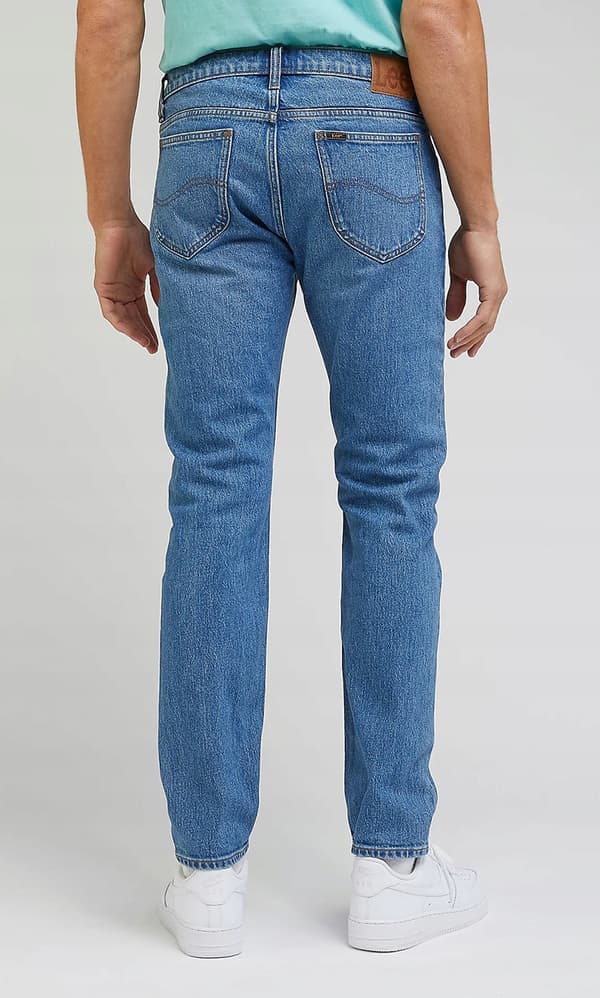 Lee RIDER SLIM Moody Blue Used FITTED TAPERED BLÅ DENIM W38 L34
