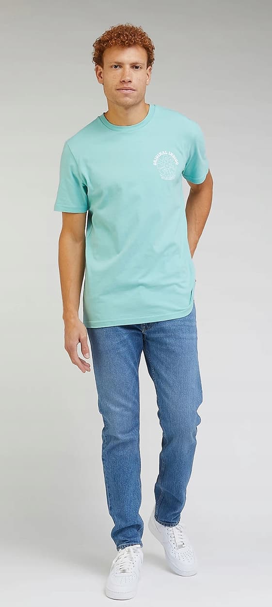Lee RIDER SLIM Moody Blue Used FITTED TAPERED BLÅ DENIM W38 L34