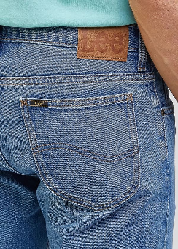 Lee RIDER SLIM Moody Blue Used FITTED TAPERED BLÅ DENIM W38 L34