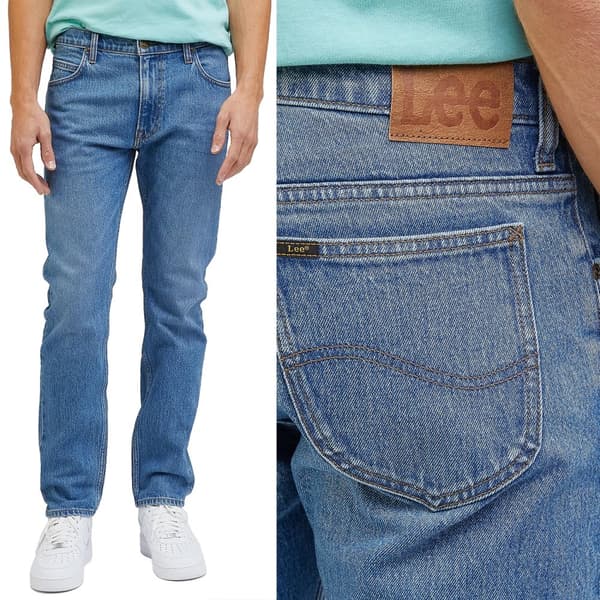 Lee RIDER SLIM Moody Blue Used FITTED TAPERED BLÅ DENIM W38 L34