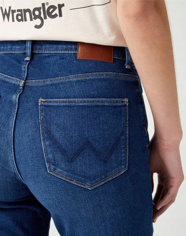 Wrangler STRAIGHT Dita STRAIGHT HIGH WAIST DARK DENIM W27 L32