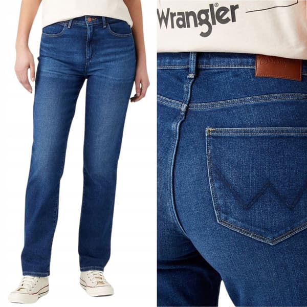 Wrangler STRAIGHT Dita STRAIGHT HIGH WAIST DARK DENIM W27 L32