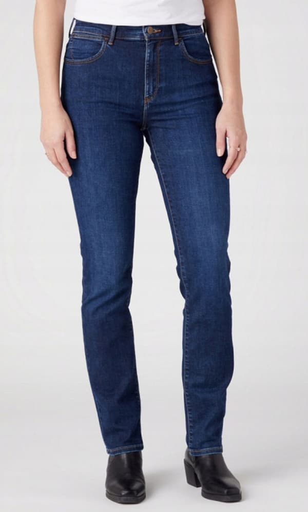 Wrangler SLIM Kensington FITTED RAKIGT HIGH WAIST MÖRK DENIM W27 L32