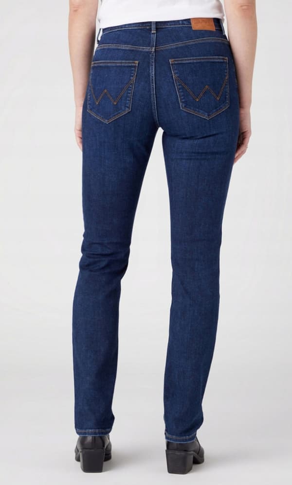 Wrangler SLIM Kensington FITTED RAKIGT HIGH WAIST MÖRK DENIM W27 L32