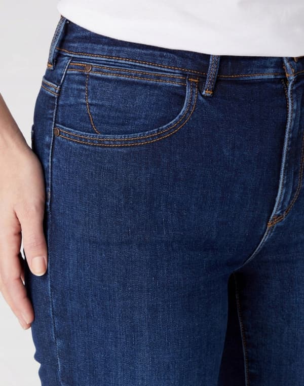 Wrangler SLIM Kensington FITTED RAKIGT HIGH WAIST MÖRK DENIM W27 L32