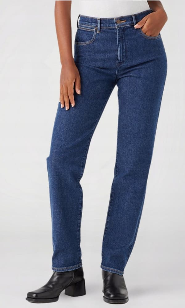 Wrangler STRAIGHT Dark Turn STRAIGHT HIGH WAIST DARK DENIM W28 L34