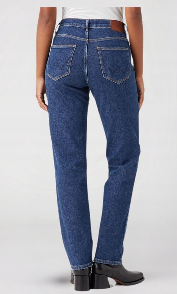 Wrangler STRAIGHT Dark Turn STRAIGHT HIGH WAIST DARK DENIM W28 L34