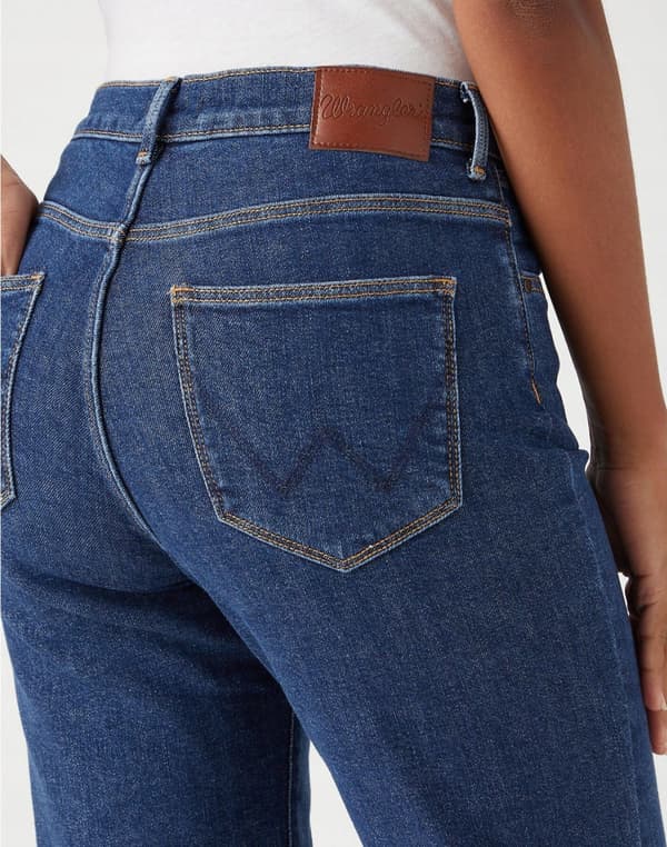 Wrangler STRAIGHT Dark Turn STRAIGHT HIGH WAIST DARK DENIM W28 L34
