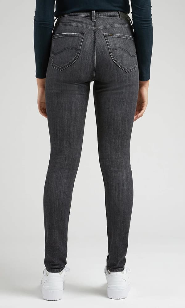 Lee SCARLETT HIGH Middle of the Night SKINNY HIGH WAIST GRÅ DENIM W27 L31