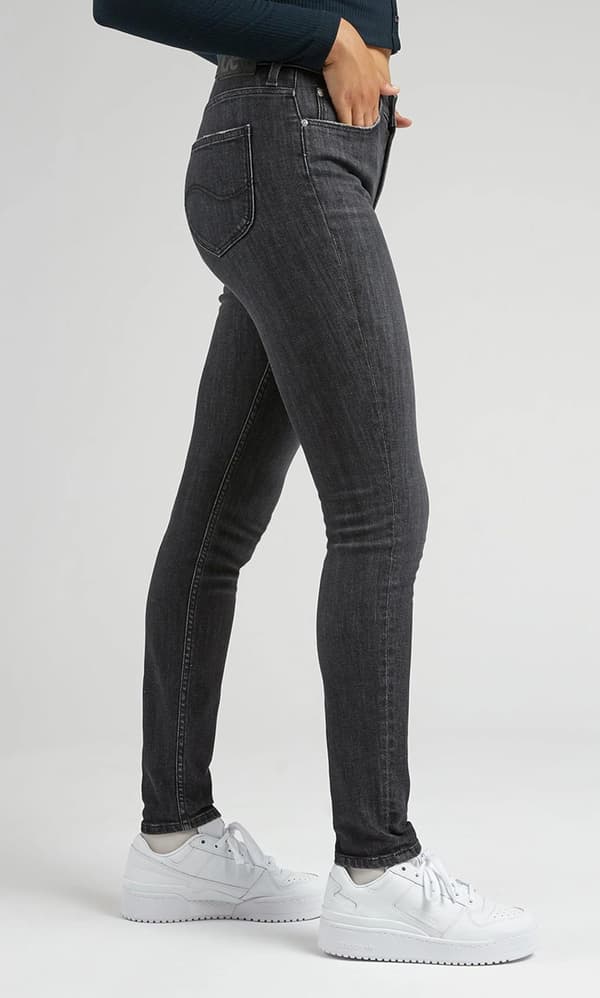 Lee SCARLETT HIGH Middle of the Night SKINNY HIGH WAIST GRÅ DENIM W27 L31