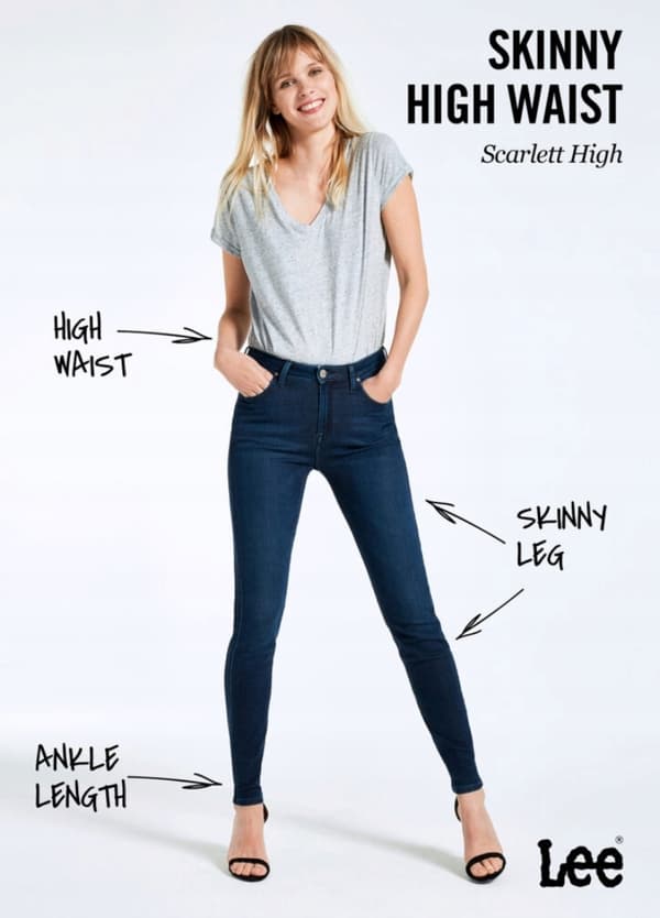 Lee SCARLETT HIGH Middle of the Night SKINNY HIGH WAIST GRÅ DENIM W27 L31
