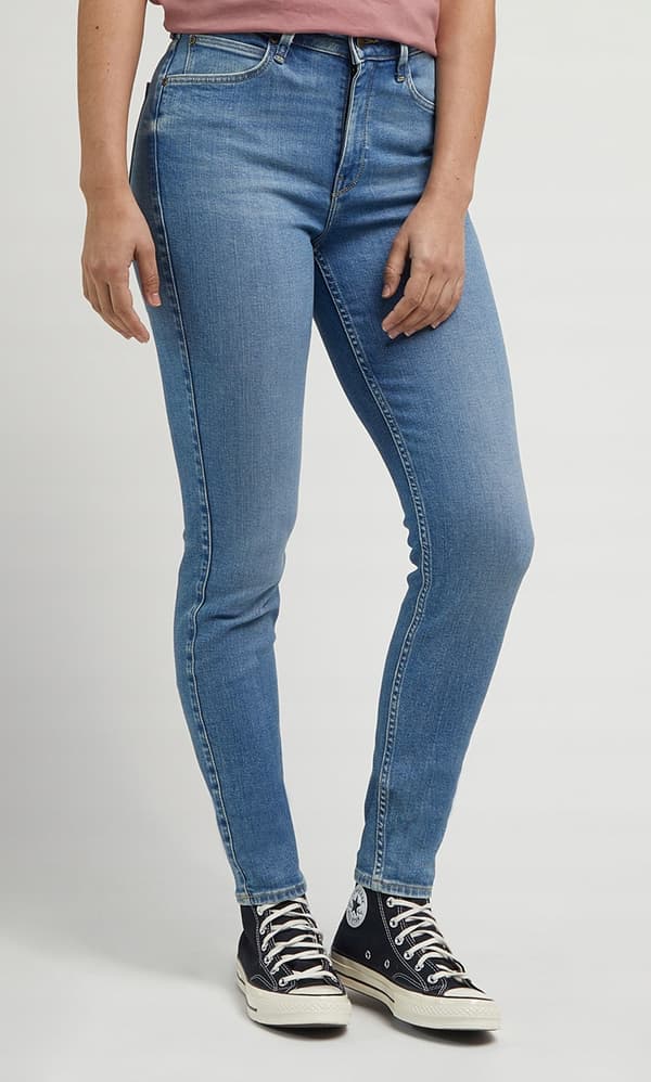 Lee SCARLETT HIGH Bright Storms SKINNY HIGH WAIST BLUE DENIM W28 L31