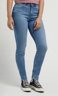 Pikkukuva 3 / 8: Lee SCARLETT HIGH Bright Storms SKINNY HIGH WAIST BLUE DENIM W28 L31