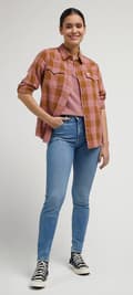 Pikkukuva 5 / 8: Lee SCARLETT HIGH Bright Storms SKINNY HIGH WAIST BLUE DENIM W28 L31