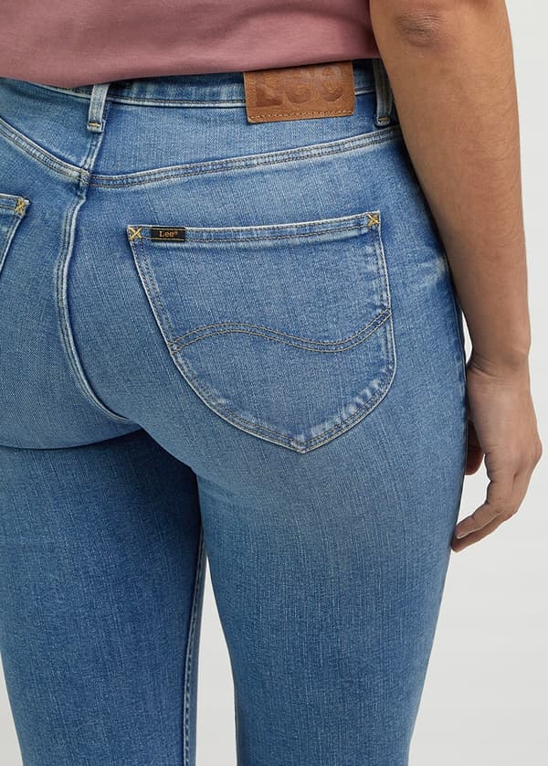 Lee SCARLETT HIGH Bright Storms SKINNY HIGH WAIST BLUE DENIM W28 L31
