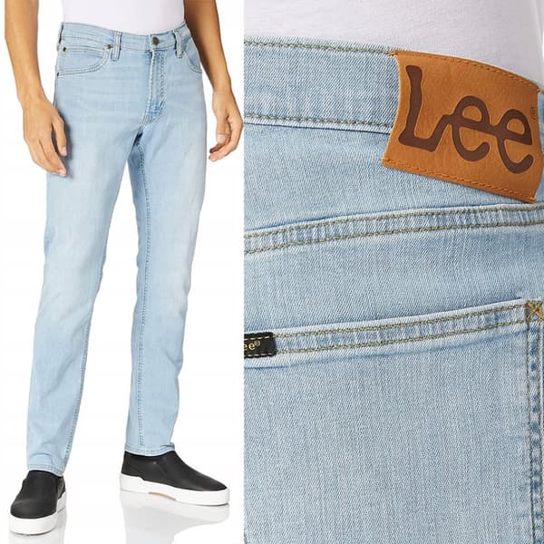 Lee LUKE SLIM TAPERED Bleached Cody SKINNY LIGHT DENIM W36 L32