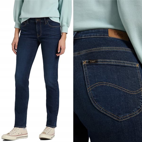 Lee ELLY SLIM Mörk Daisy FITTED RAKT MÖRK DENIM W27 L31