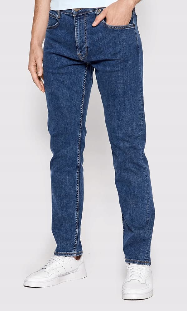 Lee RIDER SLIM Mid Stone Wash FITTED TAPERED DARK DENIM W40 L32