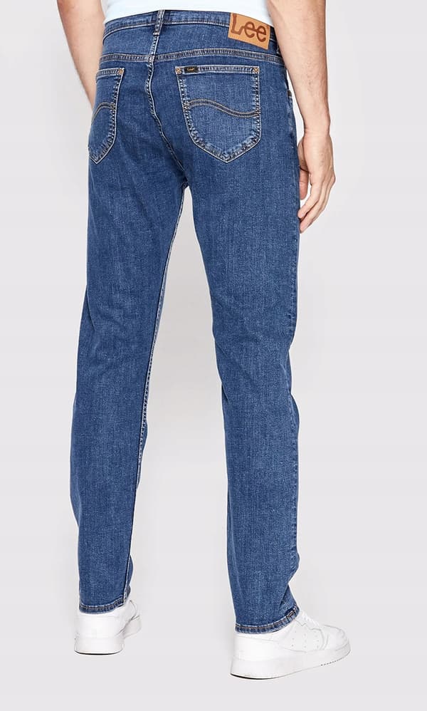 Lee RIDER SLIM Mid Stone Wash FITTED TAPERED DARK DENIM W40 L32