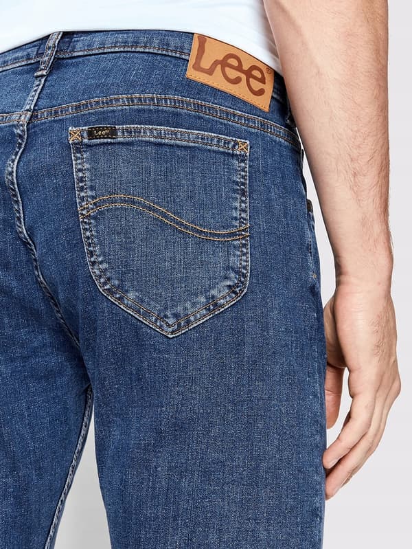 Lee RIDER SLIM Mid Stone Wash FITTED TAPERED DARK DENIM W40 L32