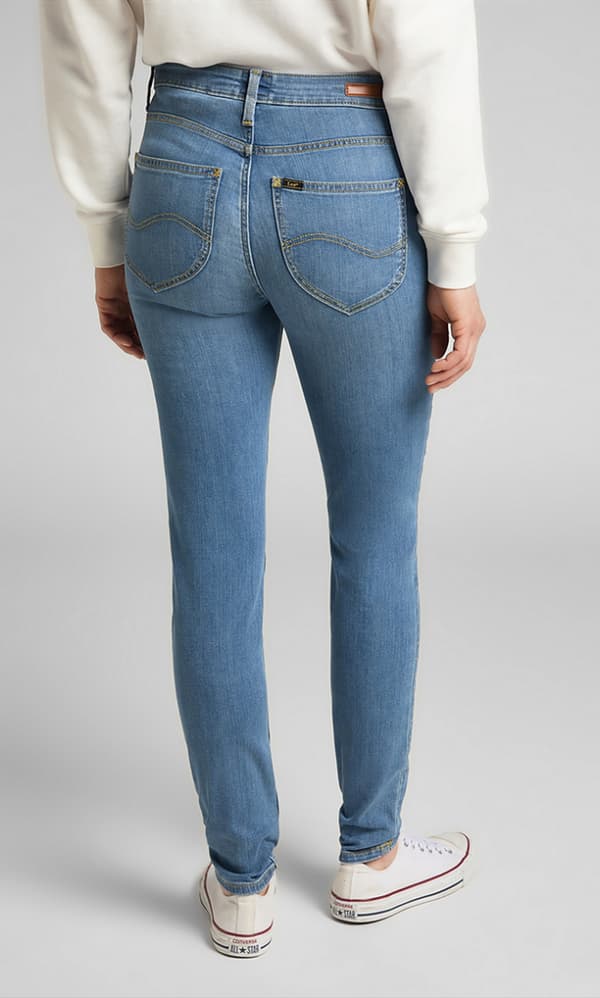 Lee SCARLETT HIGH Mid Blue SKINNY HIGH WAIST BLUE DENIM W28 L33