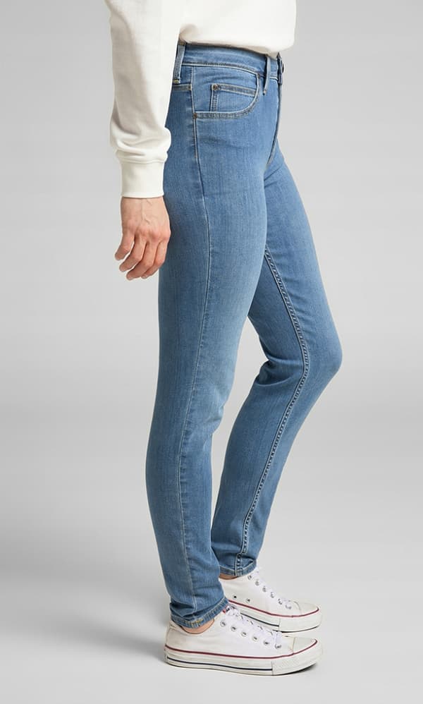 Lee SCARLETT HIGH Mid Blue SKINNY HIGH WAIST BLUE DENIM W28 L33