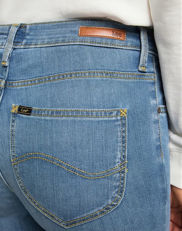 Lee SCARLETT HIGH Mid Blue SKINNY HIGH WAIST BLUE DENIM W28 L33