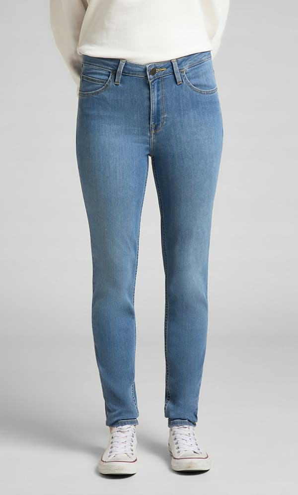 Lee SCARLETT HIGH Mellanblå SKINNY HIGH WAIST BLÅ DENIM W26 L31