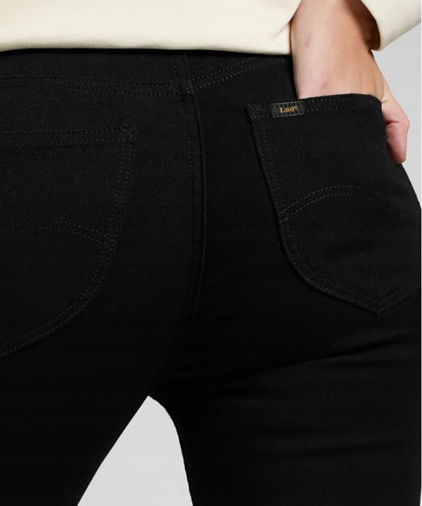 Lee SCARLETT HIGH Black Rinse SVARTA KJOLAR HÖG MIDJA W26 L31