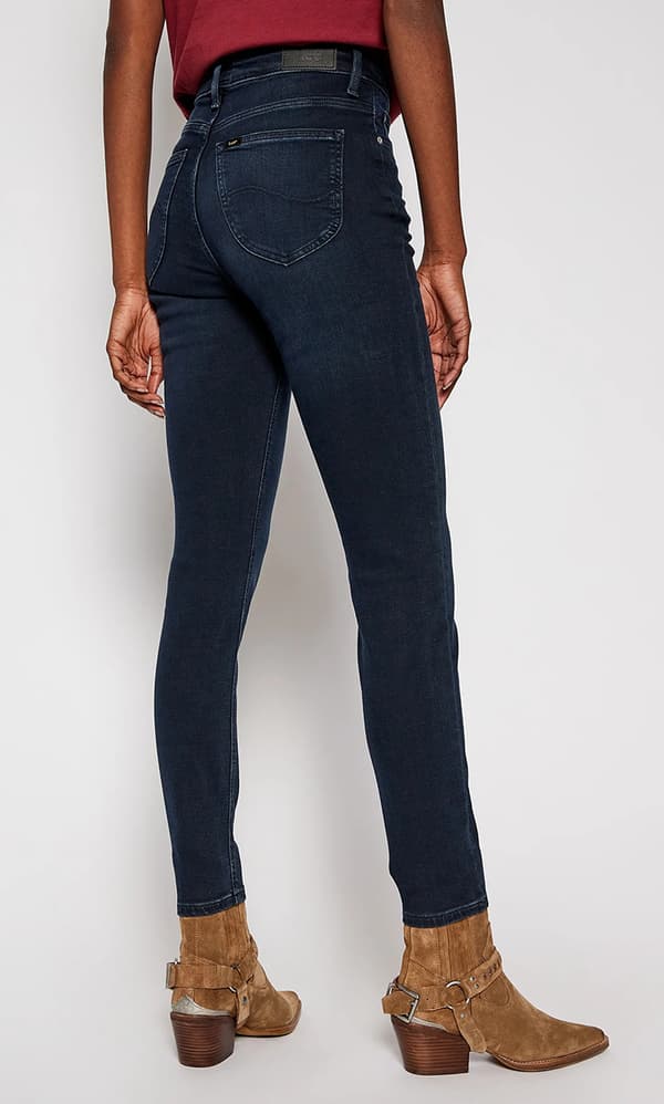 Lee SCARLETT HIGH Worn Ebony SKINNY HIGH WAIST MÖRK JEANS W26 L31