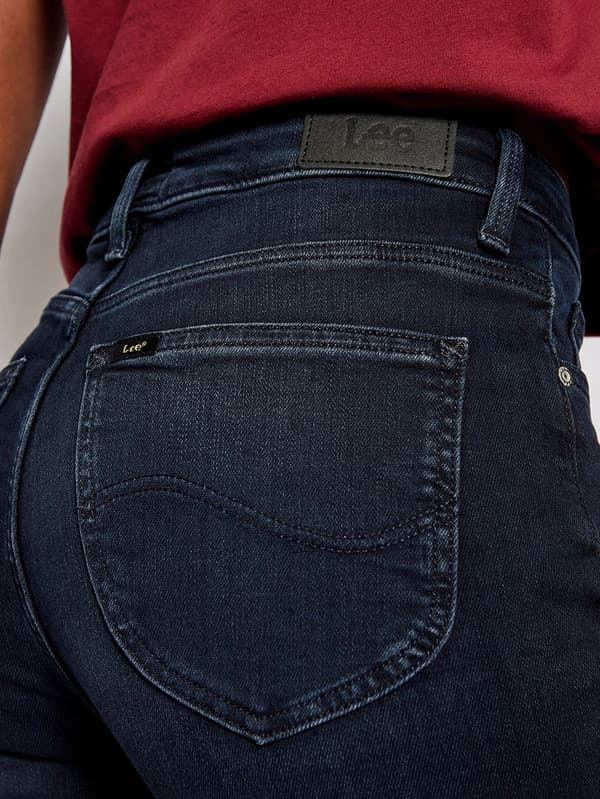 Lee SCARLETT HIGH Worn Ebony SKINNY HIGH WAIST MÖRK JEANS W26 L31