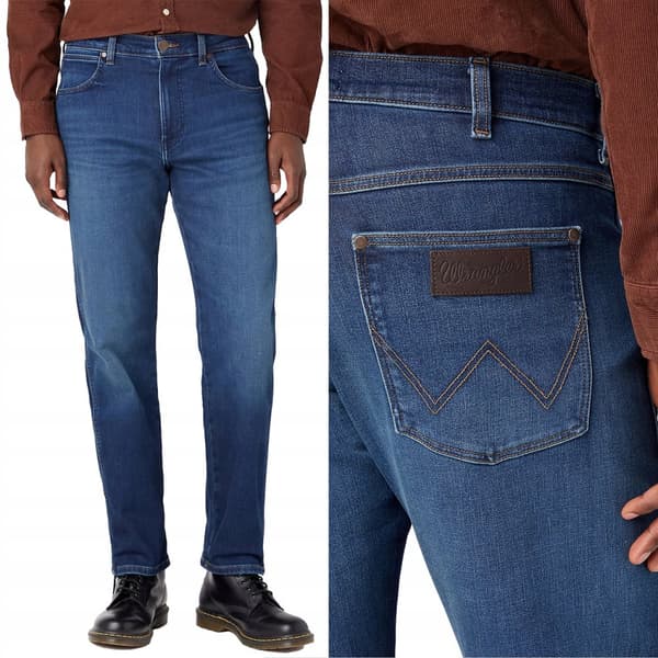 Wrangler FRONTIER RELAXED Gröna Fuzz 365 VARMA JEANS LÖSA FIT W32 L32