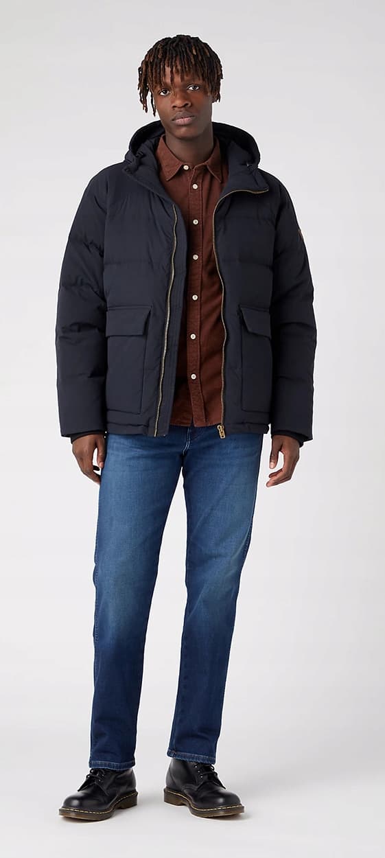 Wrangler FRONTIER RELAXED Grønne Fuzz 365 Varme Jeans Løs Pasform W32 L30