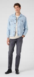 Pikkukuva 5 / 7: Wrangler RIVER Blackout CLASSIC TAPERED GREY DENIM GREEN W36 L32