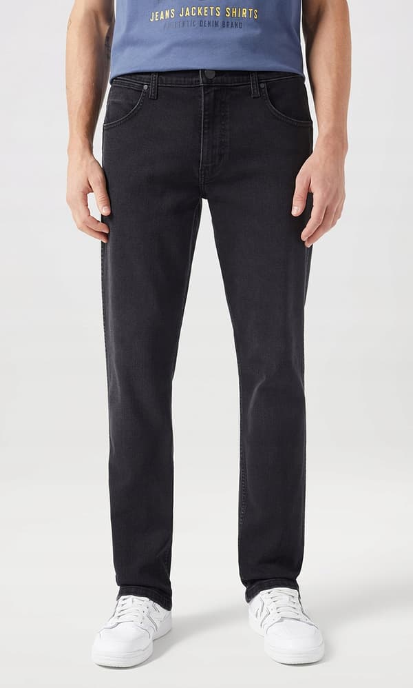 Wrangler GREENSBORO REGULAR RAK Film Noir SVARTA JEANS W33 L32