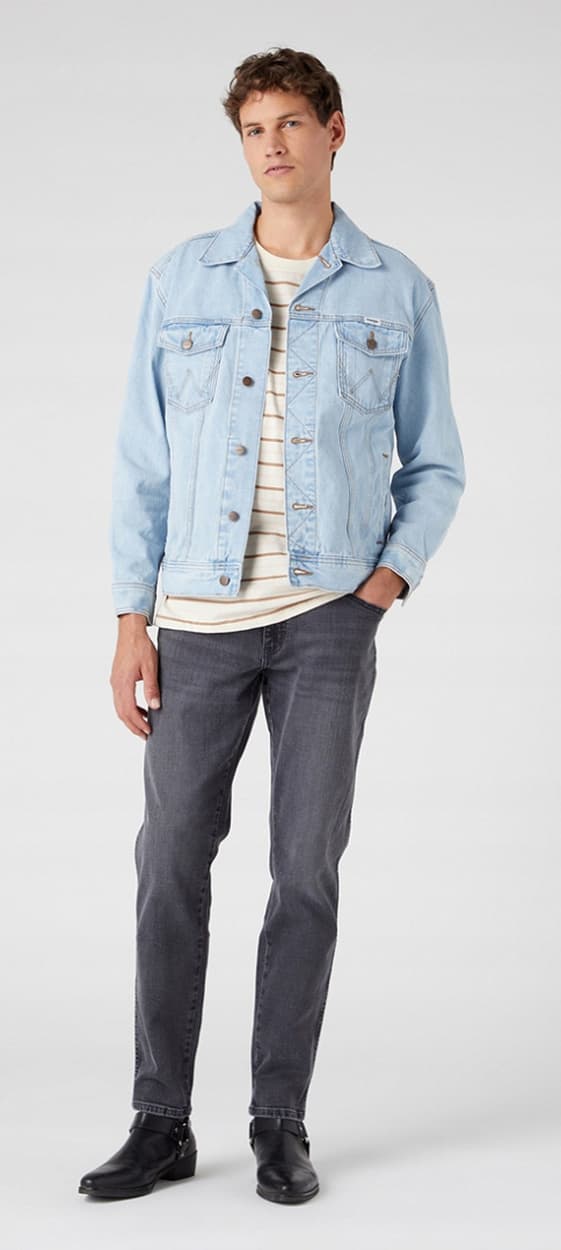 Wrangler RIVER Blackout CLASSIC TAPERED GRÅ DENIM GRÅ W34 L32