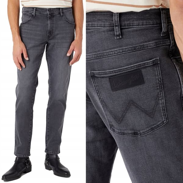 Wrangler RIVER Blackout CLASSIC TAPERED GREY DENIM GREEN W31 L32